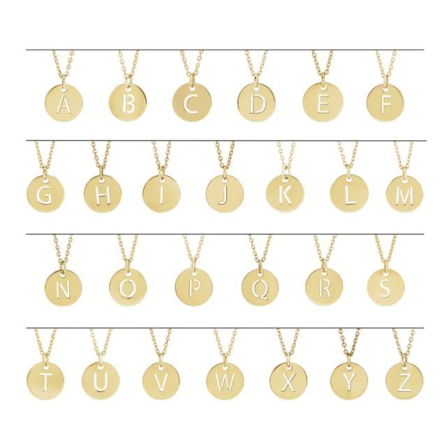 14K Rose Initial E Pendant
