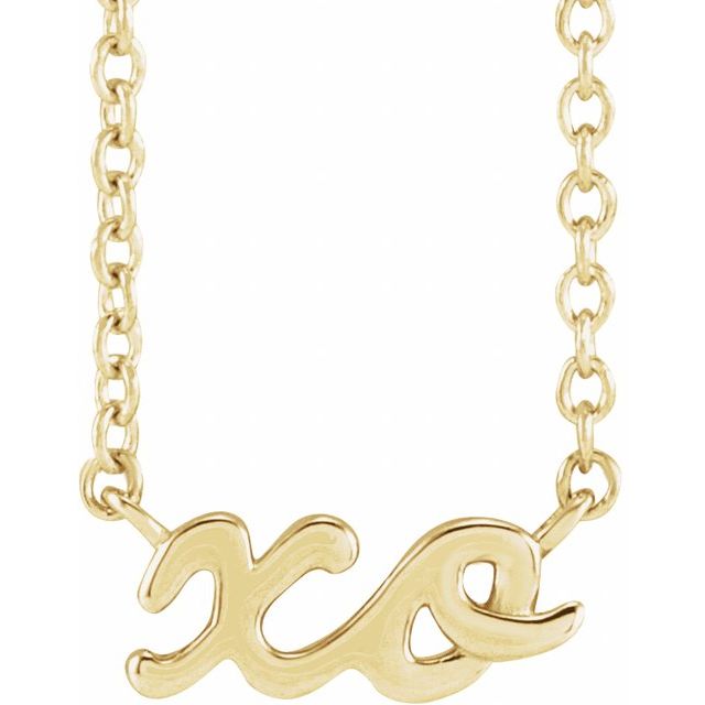 14K Rose Script &quot;XO&quot; 16&quot; Necklace