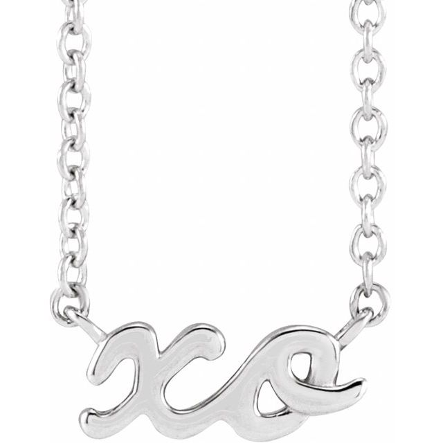 14K Rose Script &quot;XO&quot; 16&quot; Necklace