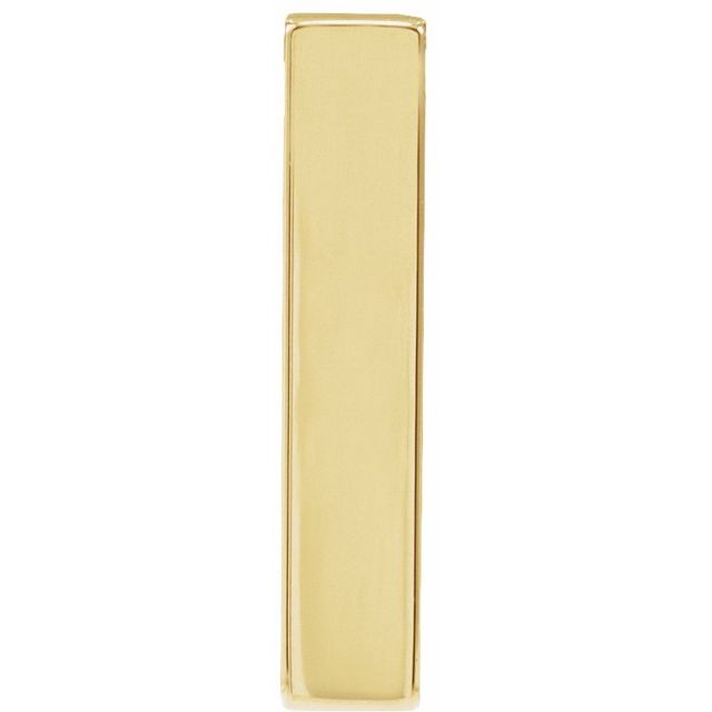 14K Rose Engravable Four-Sided Bar Pendant