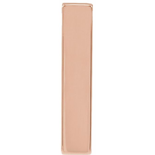 14K Rose Engravable Four-Sided Bar Pendant