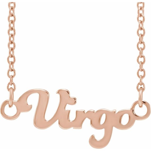 14K Rose Virgo Zodiac 18&quot; Necklace