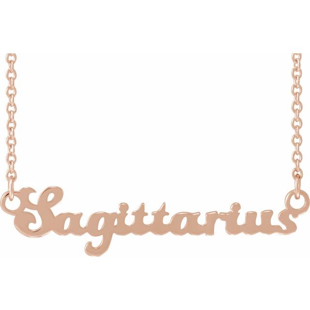 14K Rose Sagittarius Zodiac 18&quot; Necklace