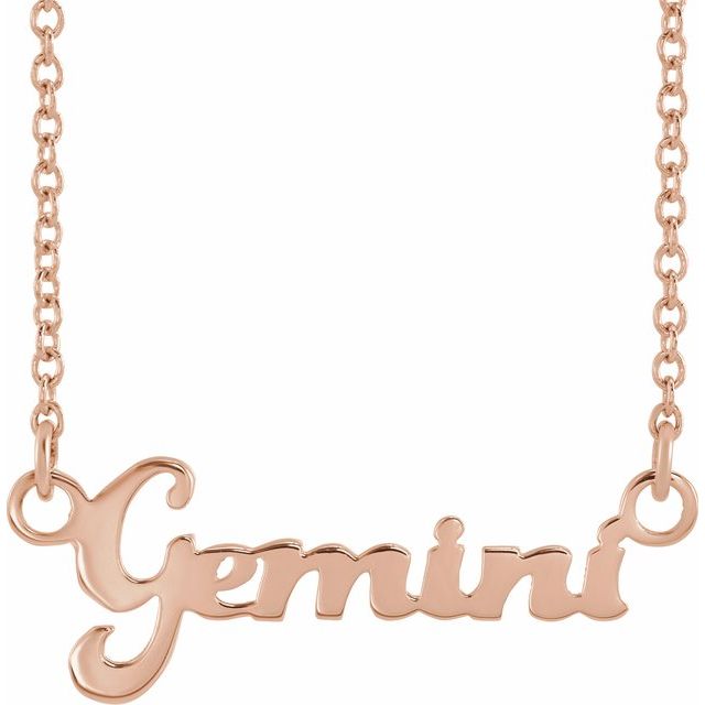 14K Rose Gemini Zodiac 18&quot; Necklace