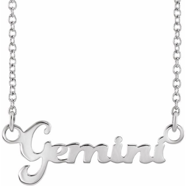 14K Rose Gemini Zodiac 18&quot; Necklace