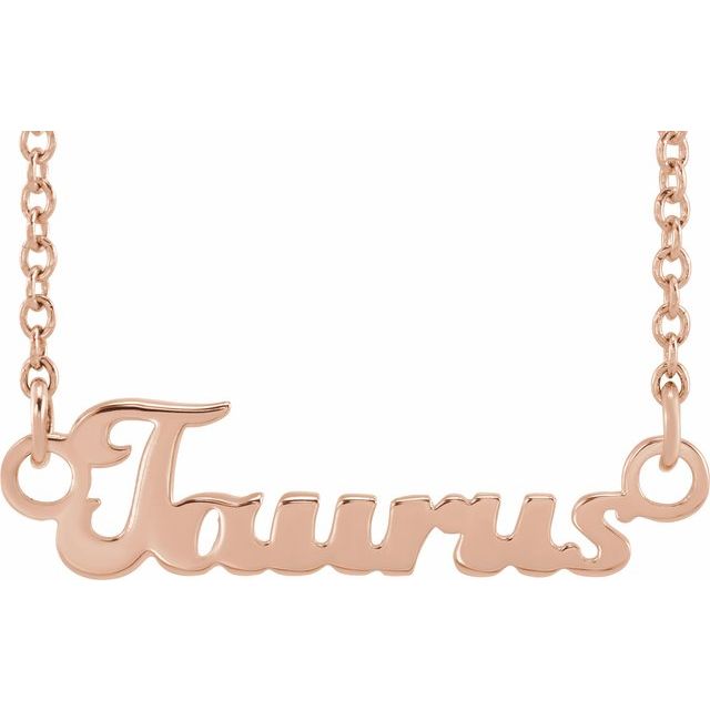 14K Rose Taurus Zodiac 18&quot; Necklace