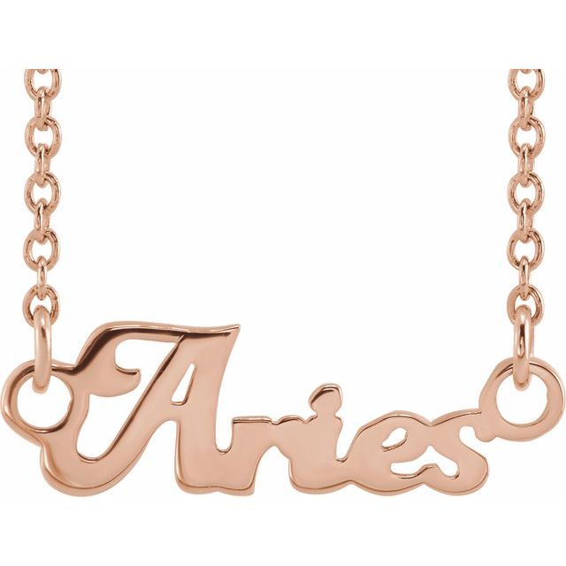 14K Rose Aries Zodiac 18&quot; Necklace