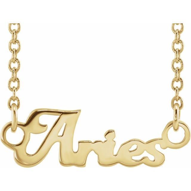 14K Rose Aries Zodiac 18&quot; Necklace