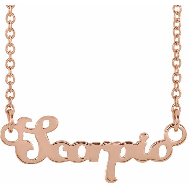 14K Rose Scorpio Zodiac 18&quot; Necklace