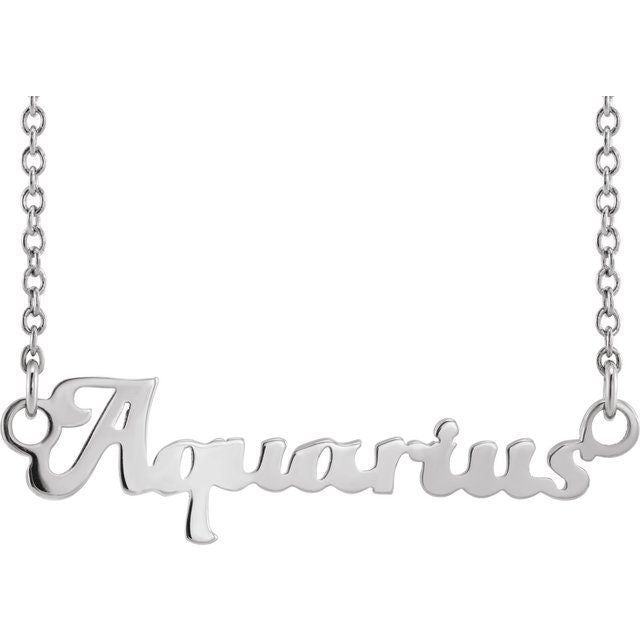 14K Rose Aquarius Zodiac 18&quot; Necklace