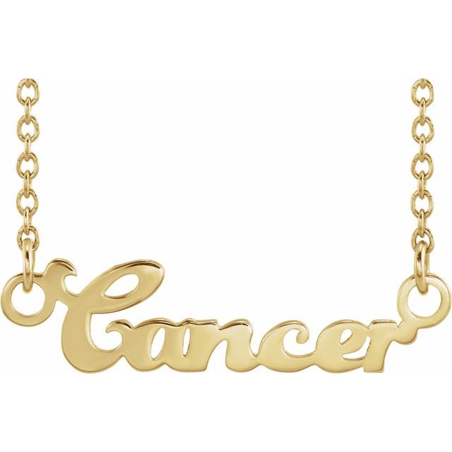 14K Rose Cancer Zodiac 18&quot; Necklace