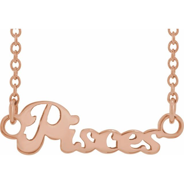 14K Rose Pisces Zodiac 18&quot; Necklace