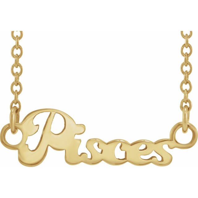 14K Rose Pisces Zodiac 18&quot; Necklace