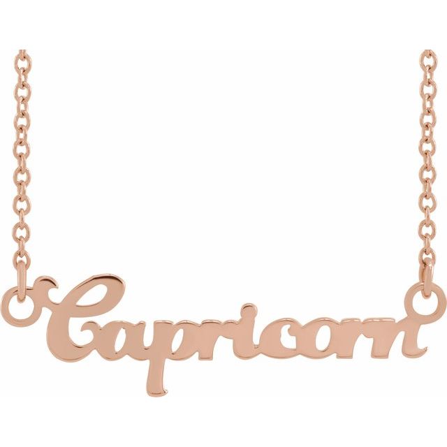 14K Rose Capricorn Zodiac 18&quot; Necklace