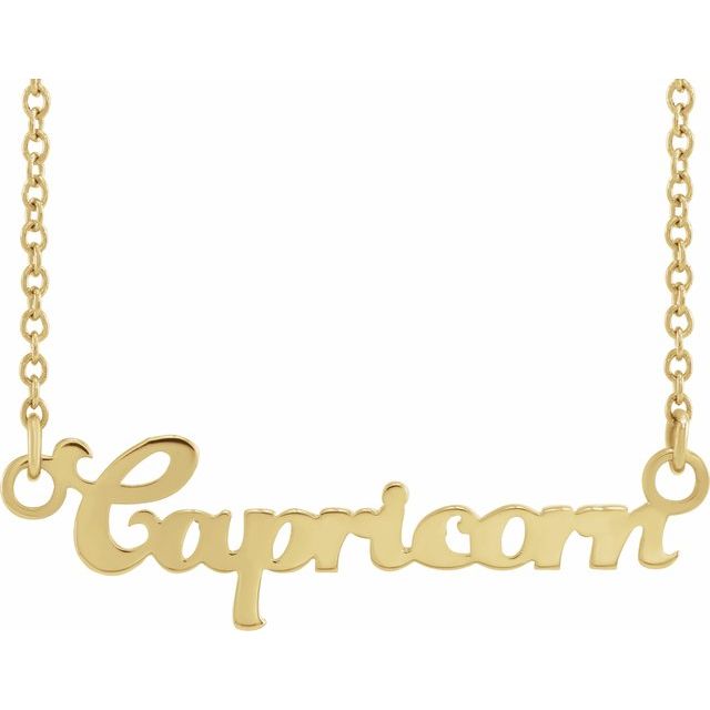 14K Rose Capricorn Zodiac 18&quot; Necklace