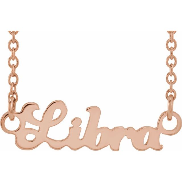 14K Rose Libra Zodiac 18&quot; Necklace