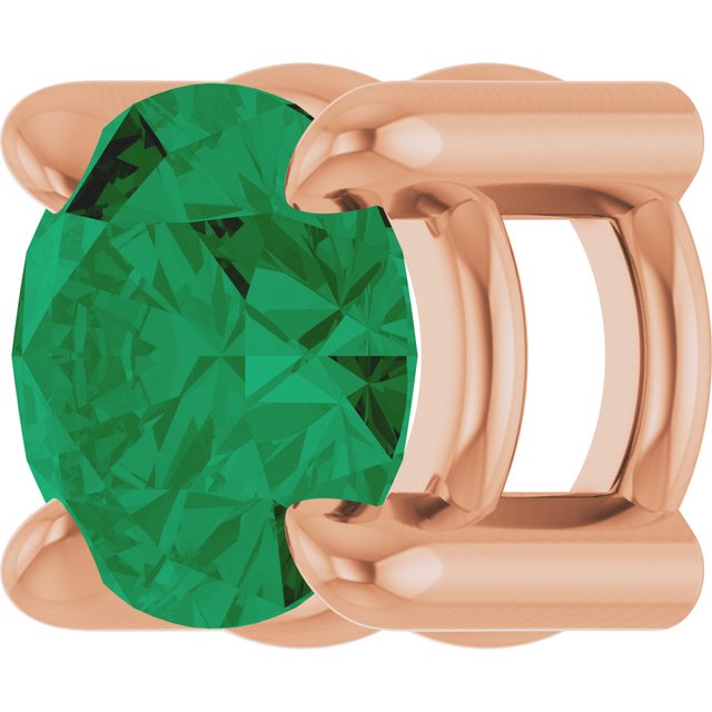 14K Rose  Lab-Grown Emerald Pendant