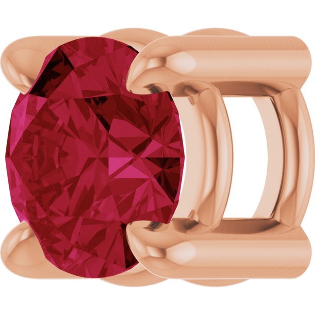 14K Rose  Lab-Grown Ruby Pendant