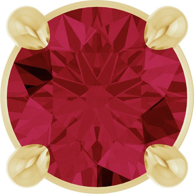 14K Rose  Lab-Grown Ruby Pendant
