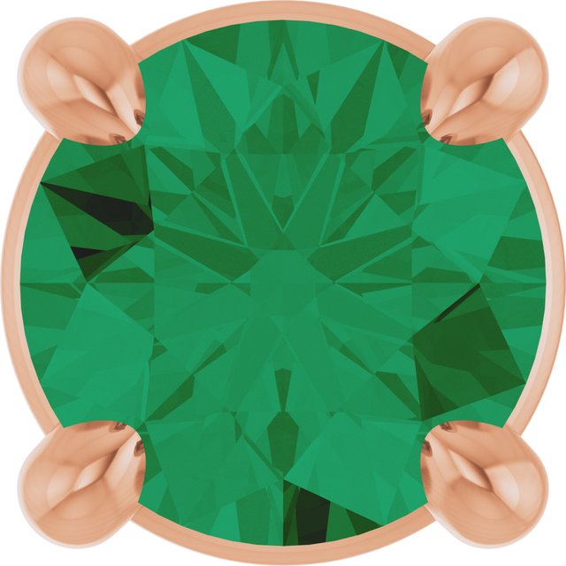14K Rose  Lab-Grown Emerald Pendant