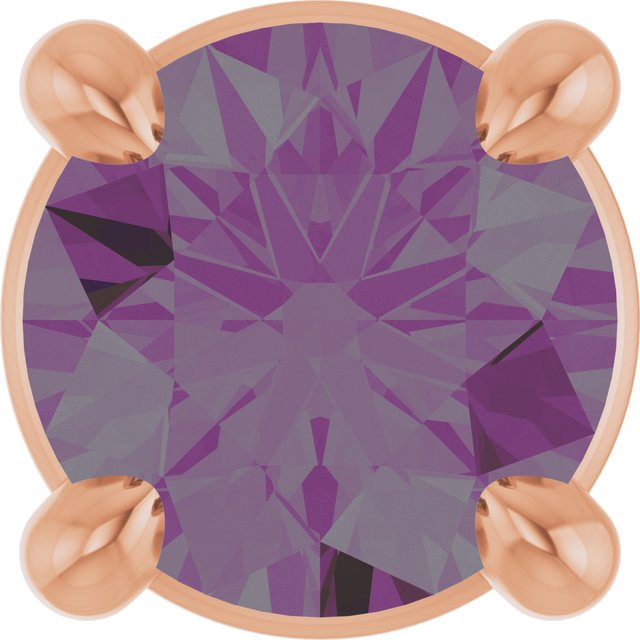 14K Rose  Lab-Grown Alexandrite Pendant