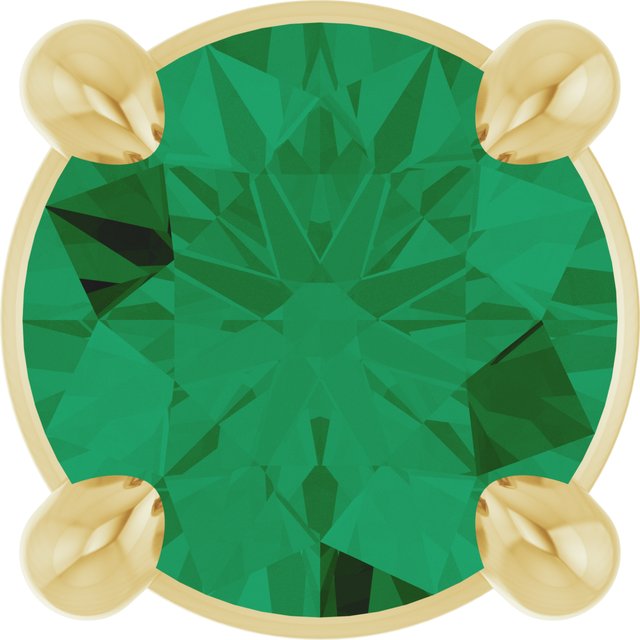 14K Rose  Lab-Grown Emerald Pendant
