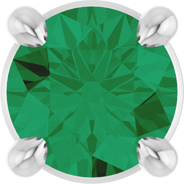 14K Rose  Lab-Grown Emerald Pendant