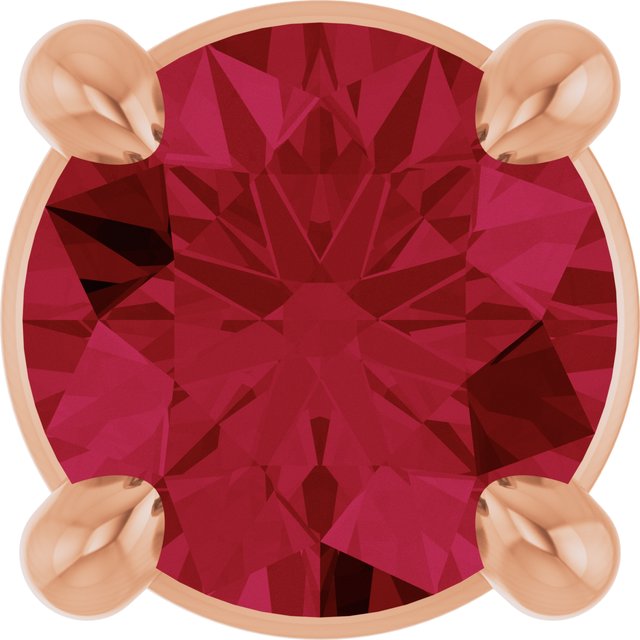 14K Rose  Lab-Grown Ruby Pendant