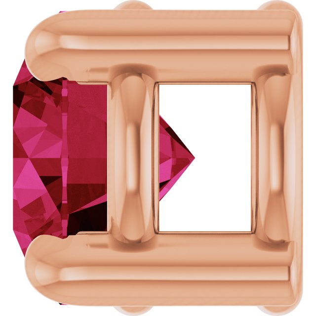 14K Rose  Lab-Grown Ruby Pendant