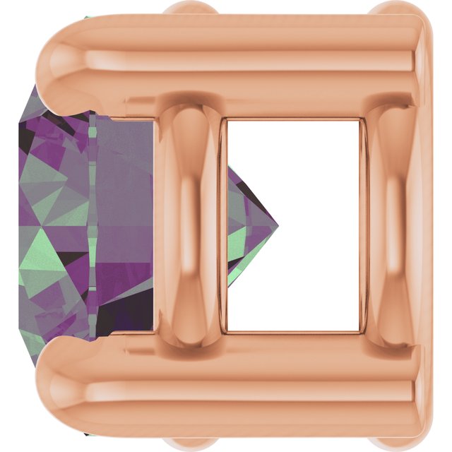 14K Rose  Lab-Grown Alexandrite Pendant