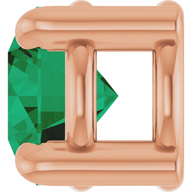 14K Rose  Lab-Grown Emerald Pendant