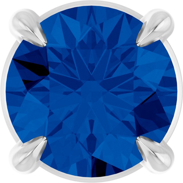 14K Rose  Lab-Grown Blue Sapphire Pendant