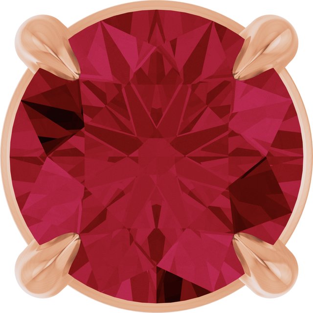 14K Rose  Lab-Grown Ruby Pendant
