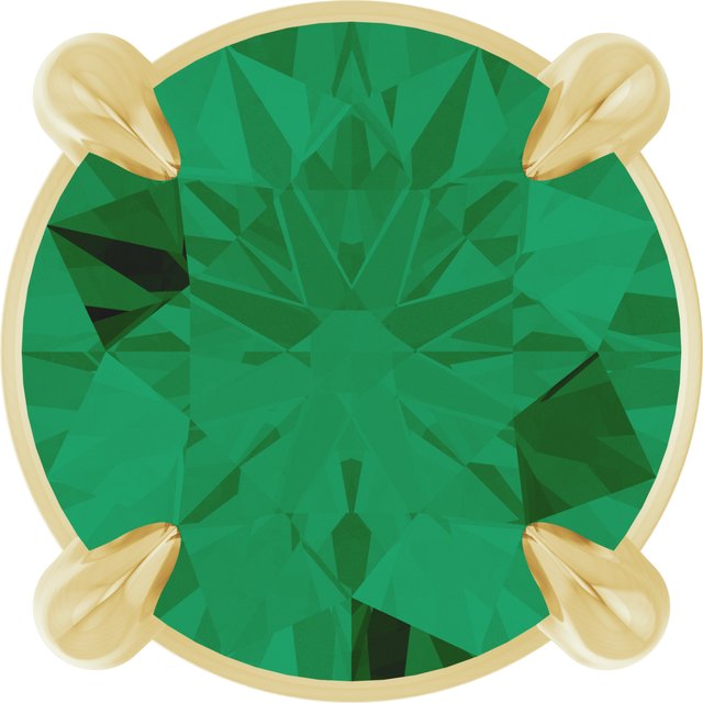 14K Rose  Lab-Grown Emerald Pendant