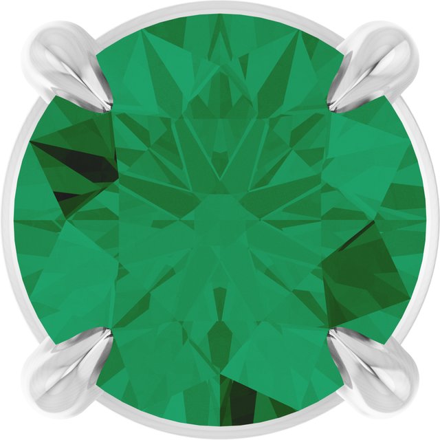 14K Rose  Lab-Grown Emerald Pendant