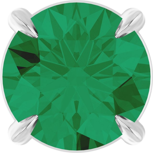 14K Rose  Lab-Grown Emerald Pendant
