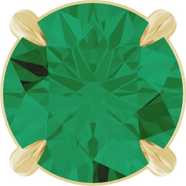 14K Rose  Lab-Grown Emerald Pendant