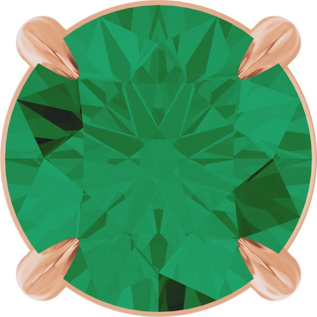 14K Rose  Lab-Grown Emerald Pendant