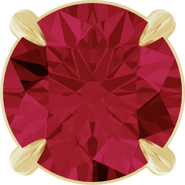 14K Rose  Lab-Grown Ruby Pendant