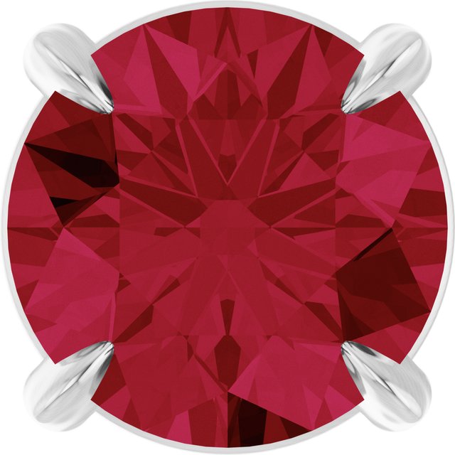 14K Rose  Lab-Grown Ruby Pendant