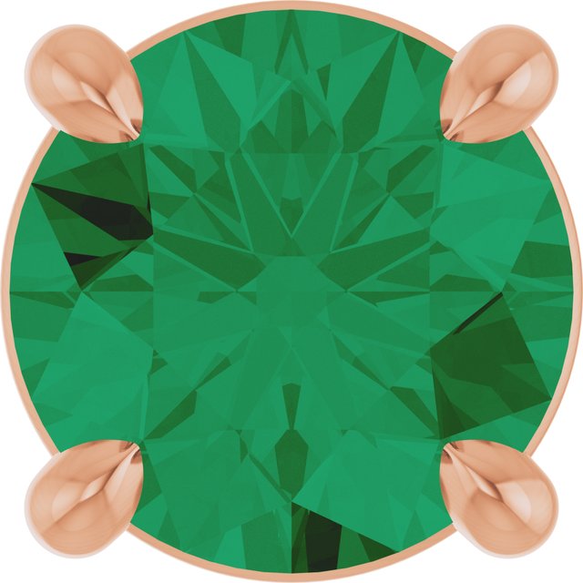 14K Rose  Lab-Grown Emerald Pendant