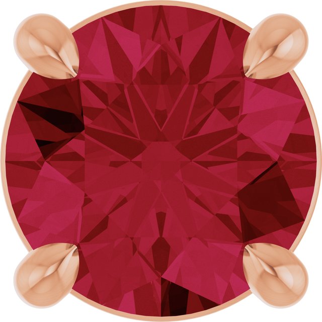 14K Rose  Lab-Grown Ruby Pendant