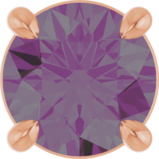 14K Rose  Lab-Grown Alexandrite Pendant