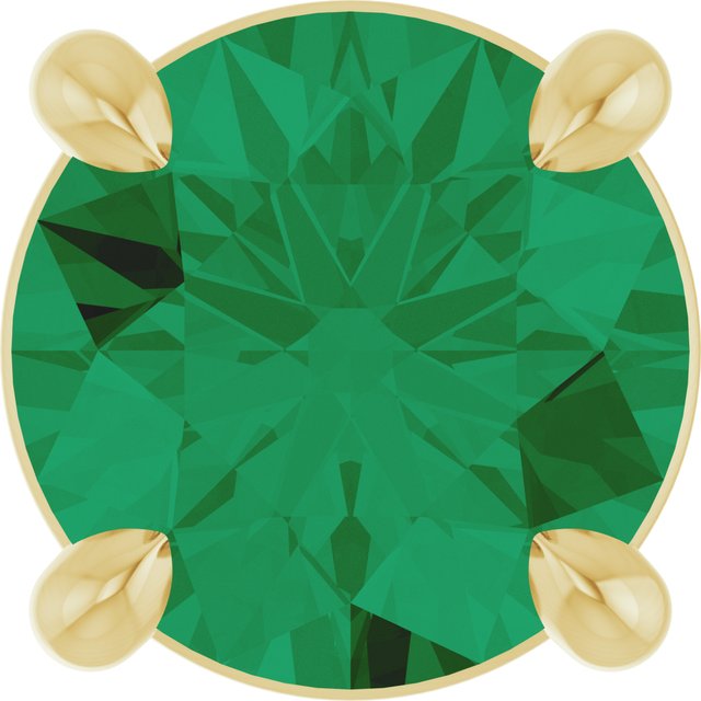 14K Rose  Lab-Grown Emerald Pendant