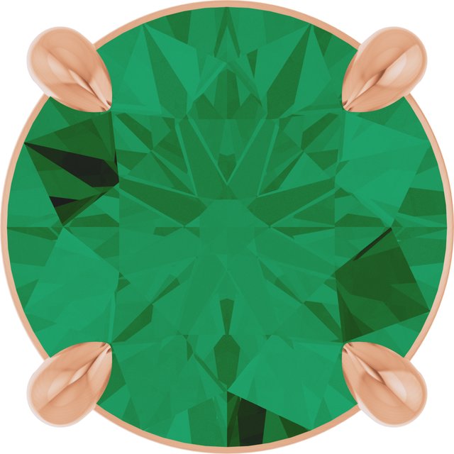 14K Rose  Lab-Grown Emerald Pendant
