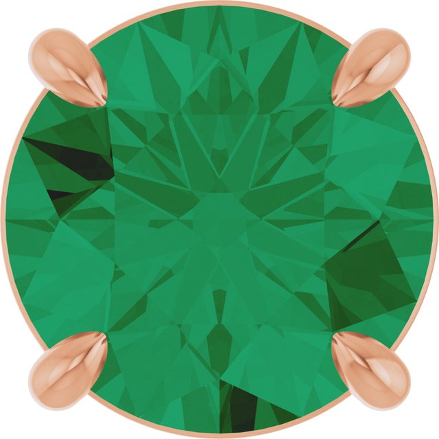 14K Rose  Lab-Grown Emerald Pendant