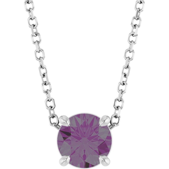 14K Rose  Lab-Grown Alexandrite 16-18&quot; Necklace