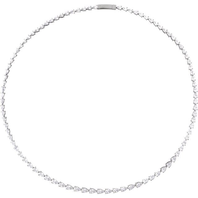 14K Rose 10 CTW Lab-Grown Diamond Line 16&quot; Necklace