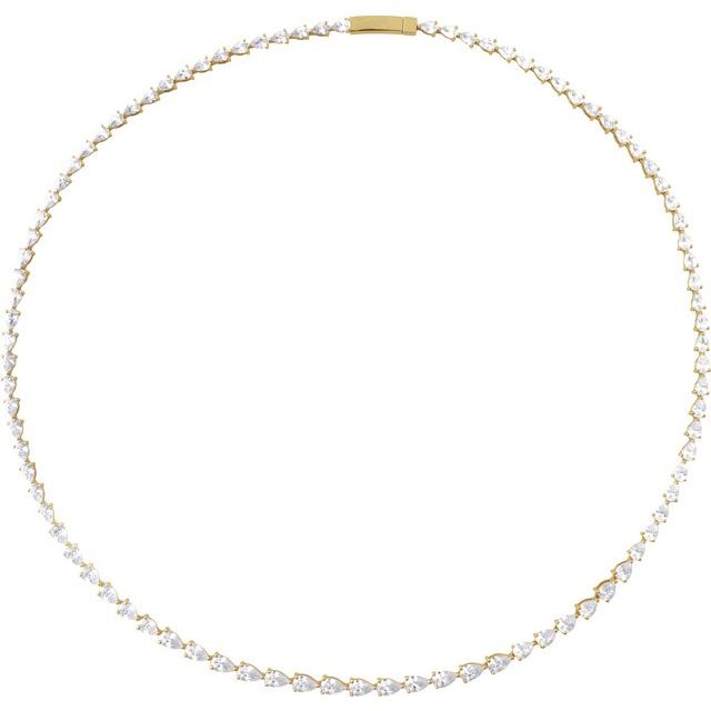 14K Rose 10 CTW Lab-Grown Diamond Line 16&quot; Necklace