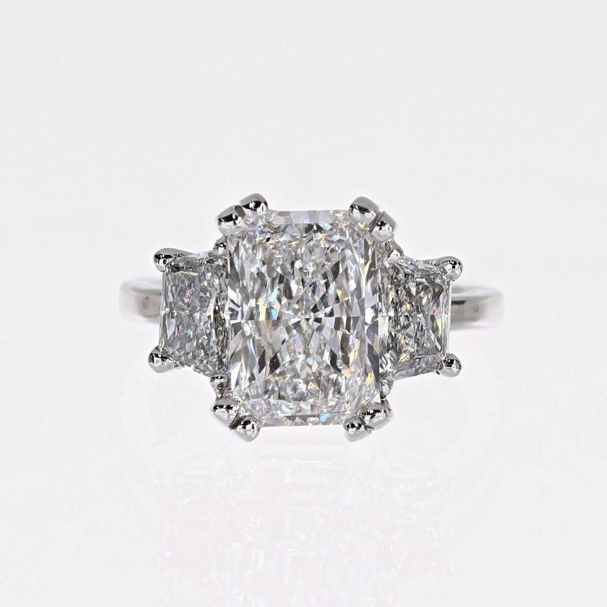 Platinum Radiant Lab-Created Diamond Ring 4.03ct F,VVS2